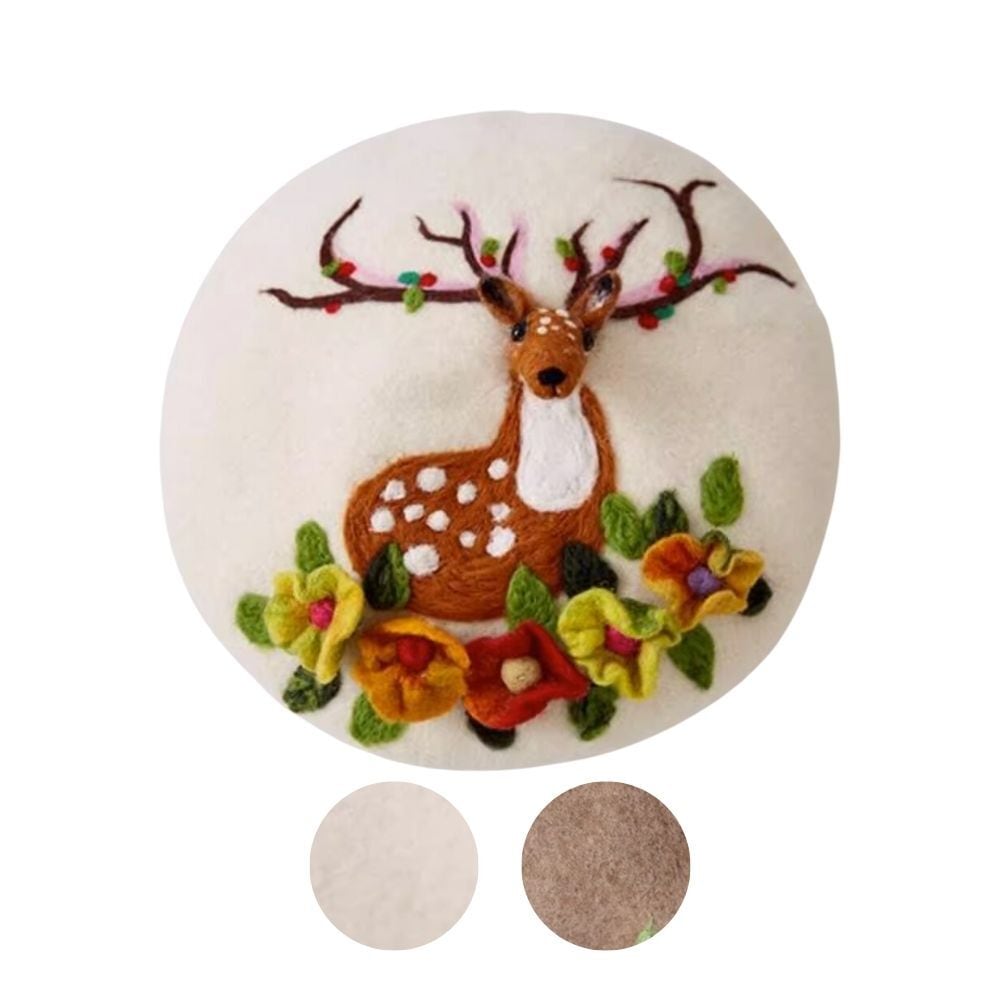 Nut horn 3D bambi wool felt beret – remulia