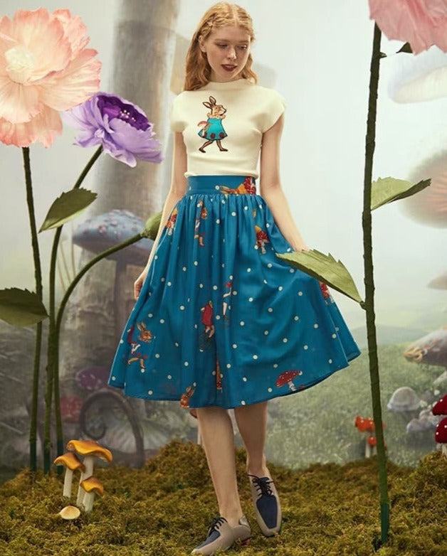 Fairy tale rabbit polka dot skirt