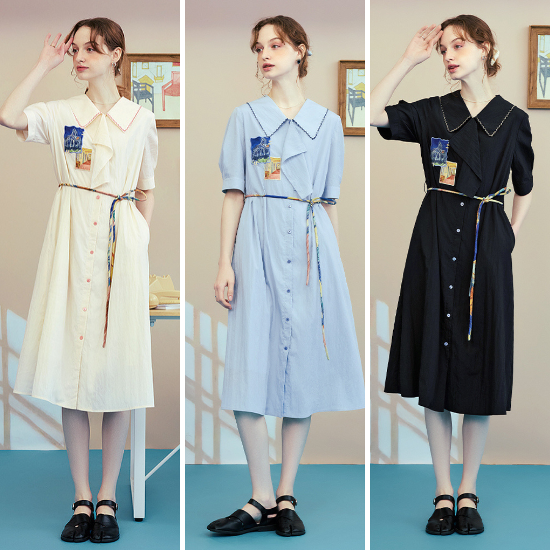 オーヴェルの教会の刺繍ワンピース