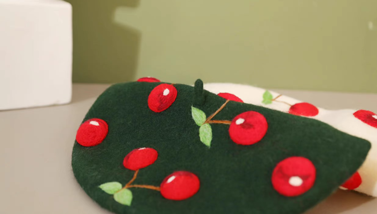 three-dimensional cherry original hat