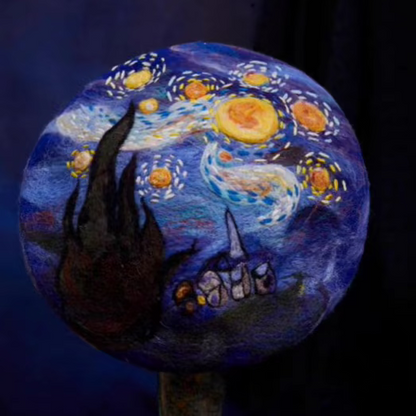 wool felt Van Gogh starry sky bud hat