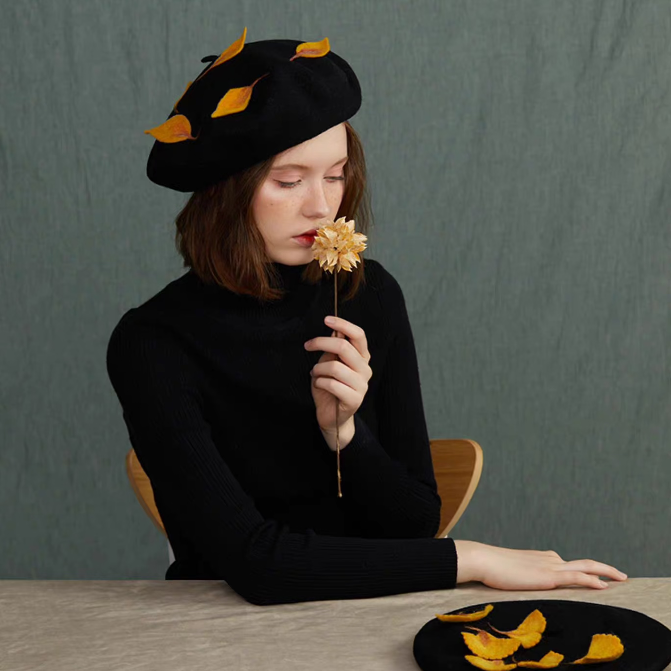 Woolen Painter Autumn Black Hat