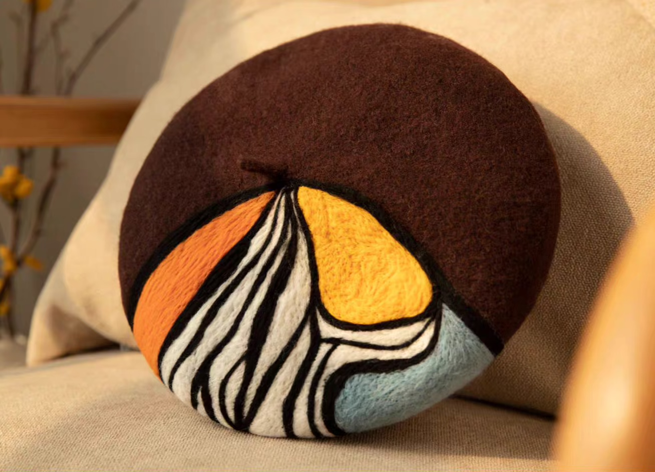 Japanese zebra retro beret