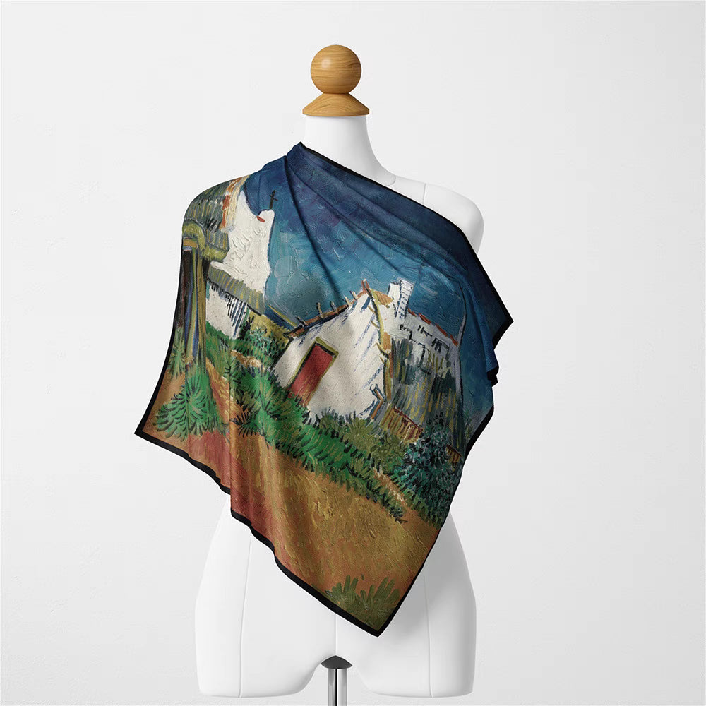 "Three White Cabins in Sainte-Marie" scarf