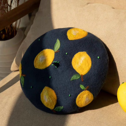 wool felt lemon original women's beret