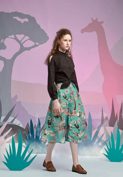 Swing Animal Puffy A-Line Umbrella Skirt 