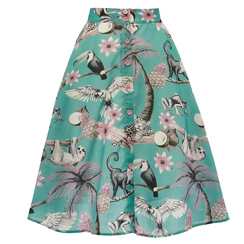 Swing Animal Puffy A-Line Umbrella Skirt