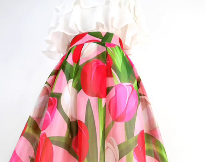 flower fairy tulip organza umbrella skirt