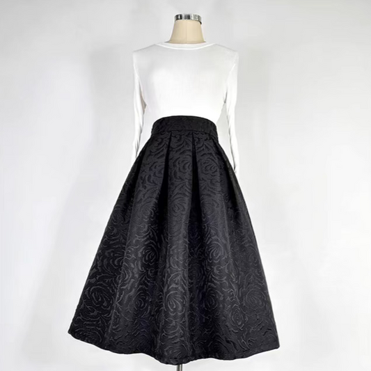 Hepburn black pockets slimming tutu skirt