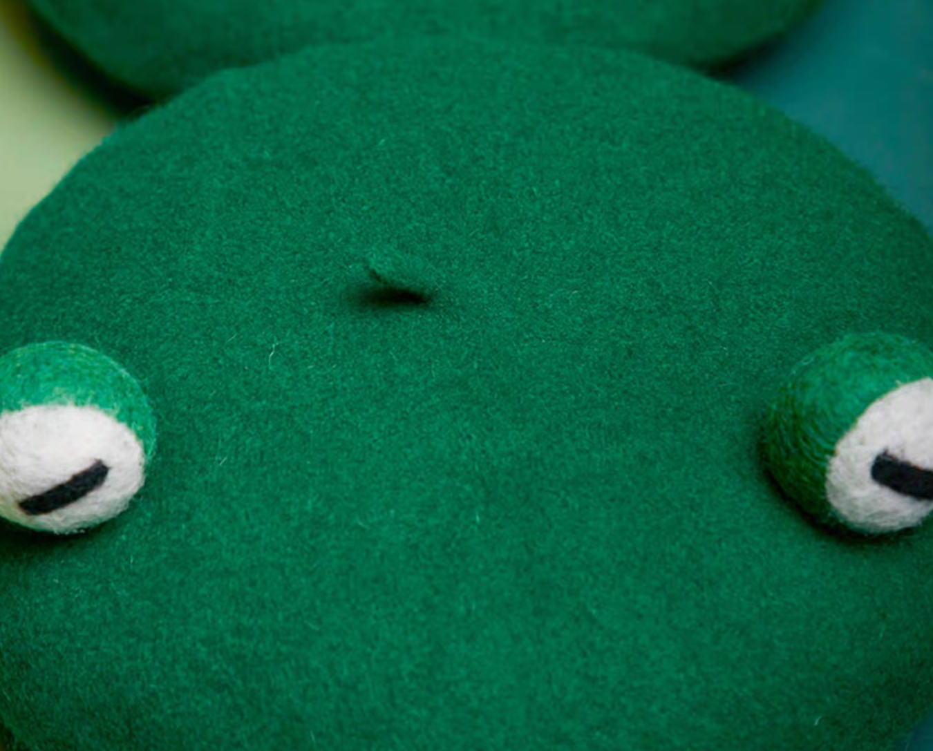 wool felt cute and funny green frog beret