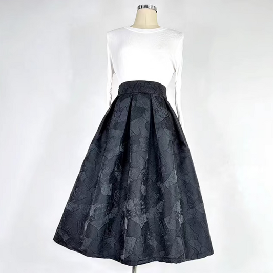 black retro embroidered tutu skirt