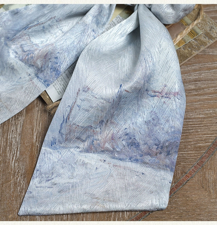 "Winter at Giverny" Ribbon Scrunchie
