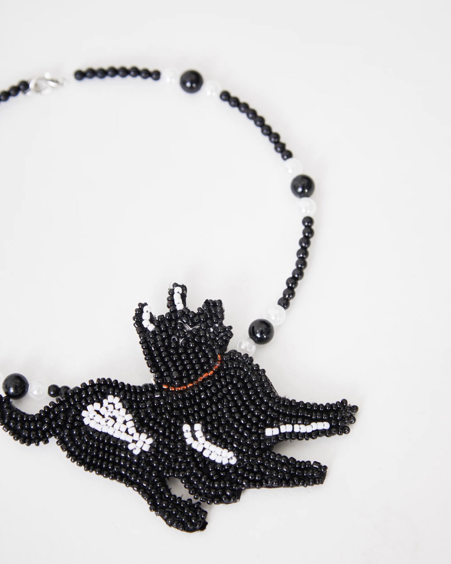 niche dog bead embroidery necklace
