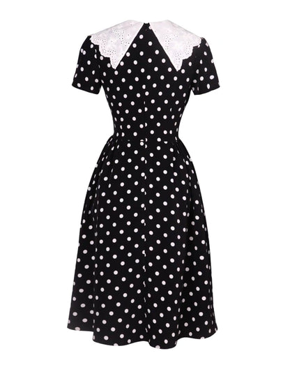 retro polka dot slimming classic dress