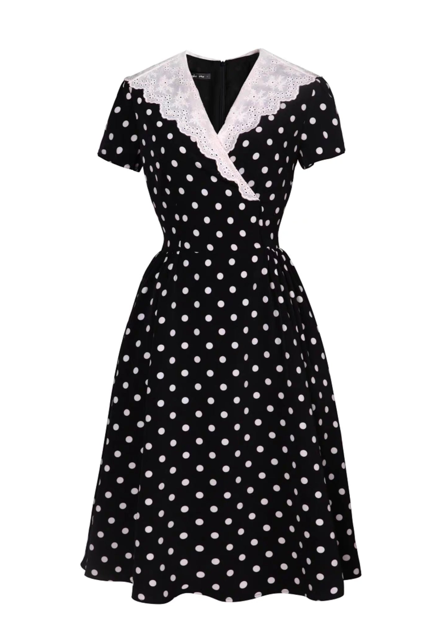 retro polka dot slimming classic dress 
