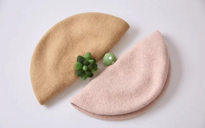 wool felt literary and cute succulent beret