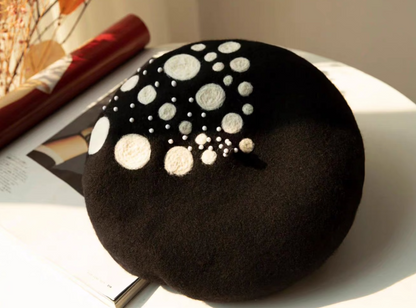 wool felt polka dot painter hat