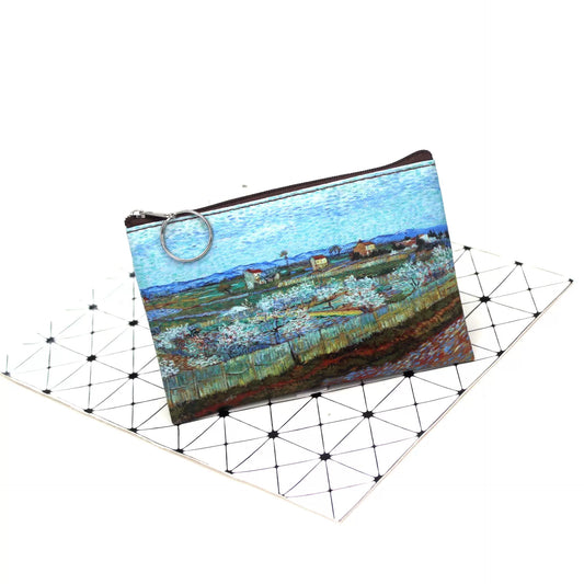 "Peach trees blooming in the plains near Arles" makeup pouch