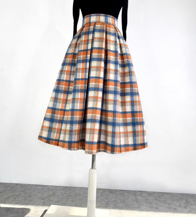 woolen high-waisted tutu skirt slimming skirt