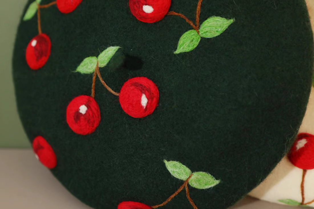 three-dimensional cherry original hat