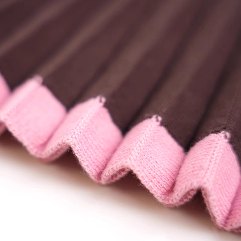Strip Pink Trimmed Woolen Skirt