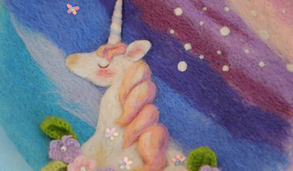 wool felt fantasy unicorn beret