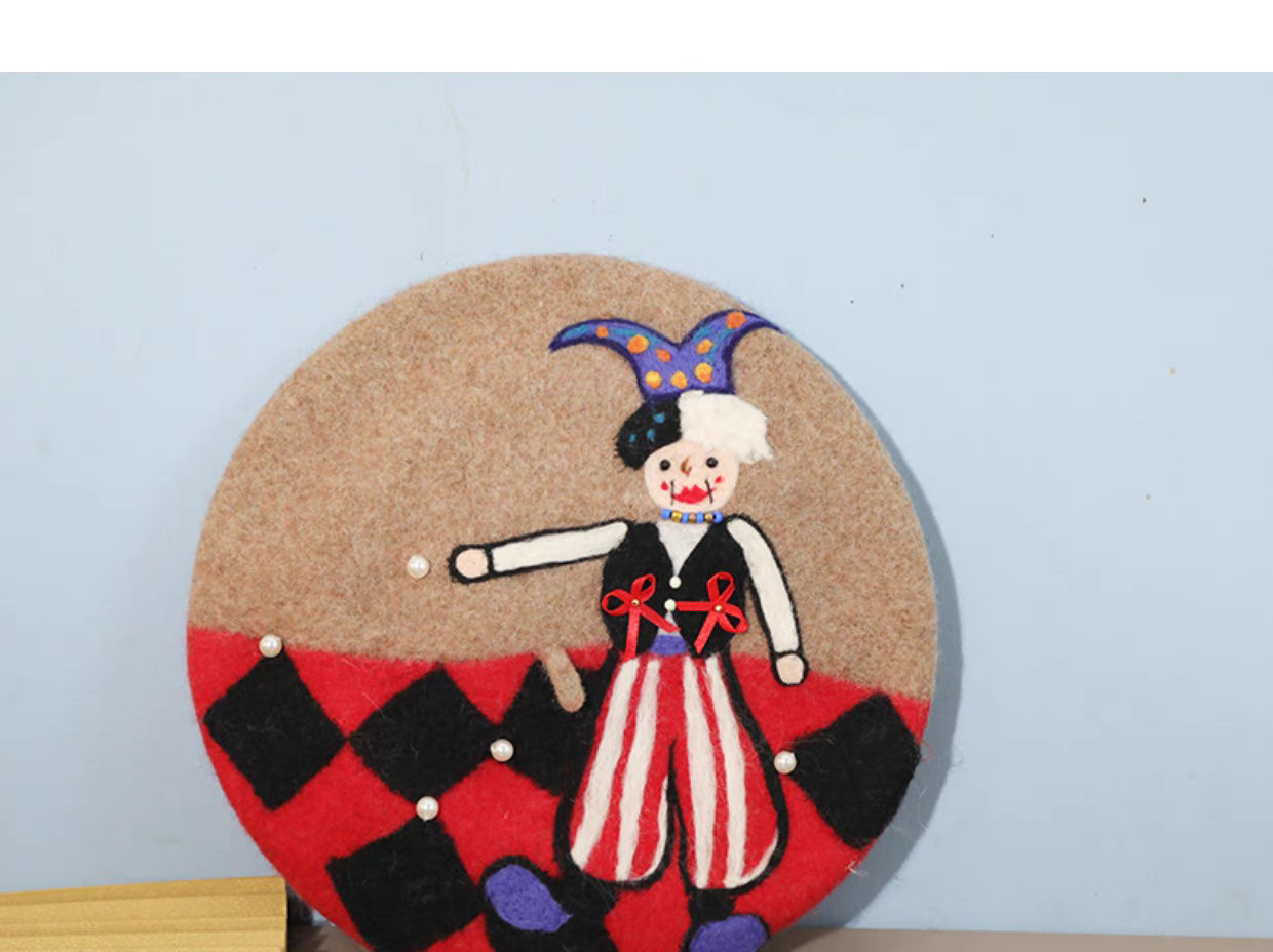 warm painter cute childlike clown hat