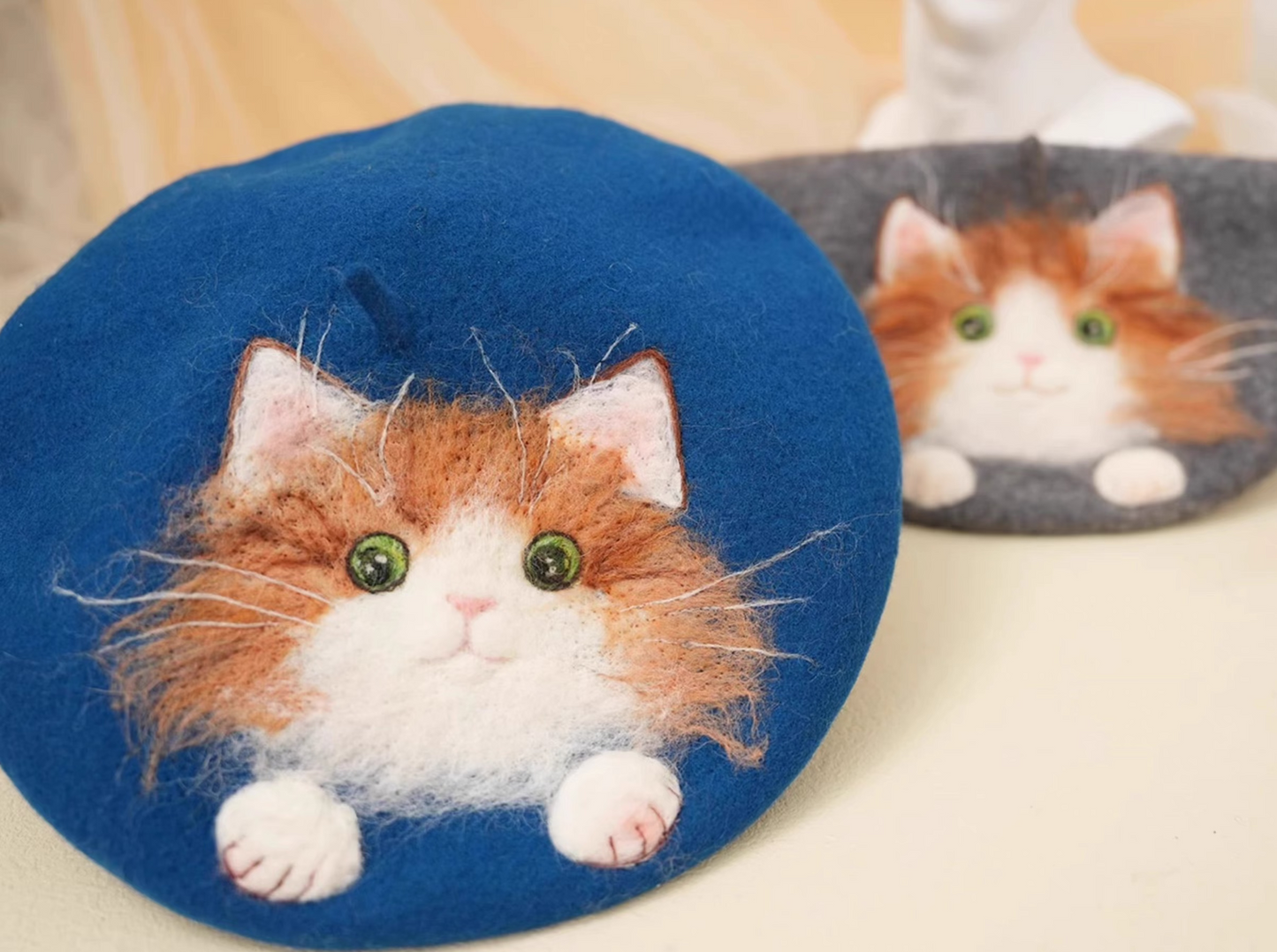 Korean version versatile cute cat painter hat