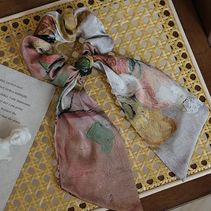 『バラとアネモネのある日本の花瓶』リボンシュシュ