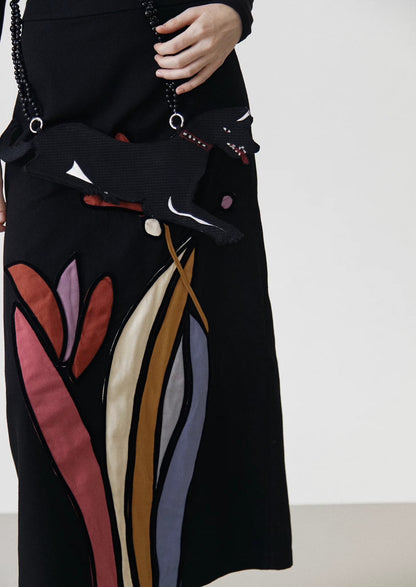 original color matching A-line mid-length skirt 