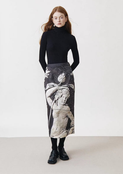 Pompeii sculpture portrait retro mid-length skirt 