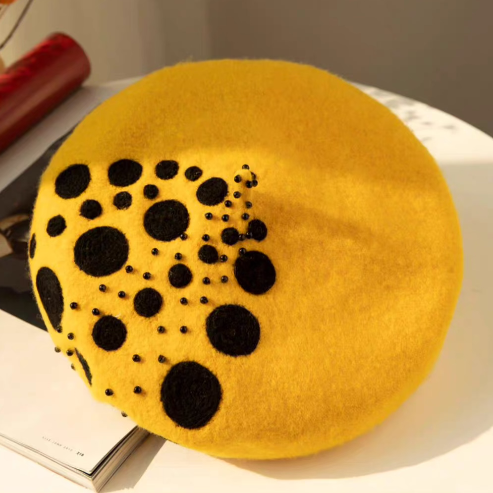 wool felt polka dot painter hat