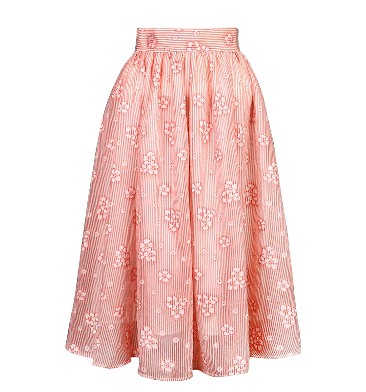 embroidered light and elegant A-line skirt