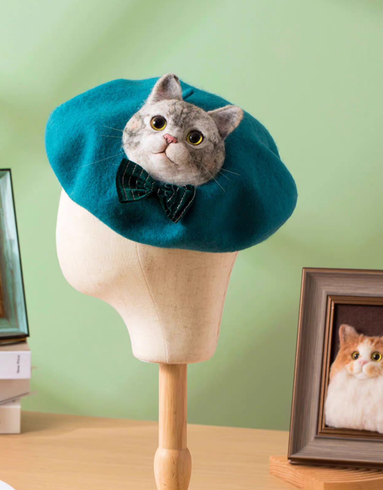 Wool felt cat custom hat