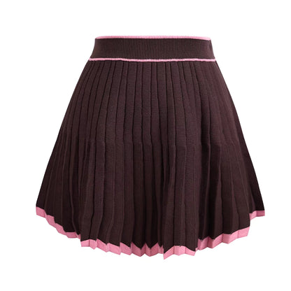 Striped Pink Trimmed Woolen Skirt