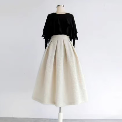 tweed fragrant style A-line skirt