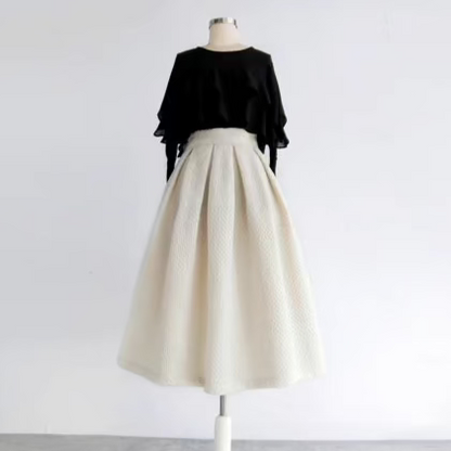 tweed fragrant style A-line skirt