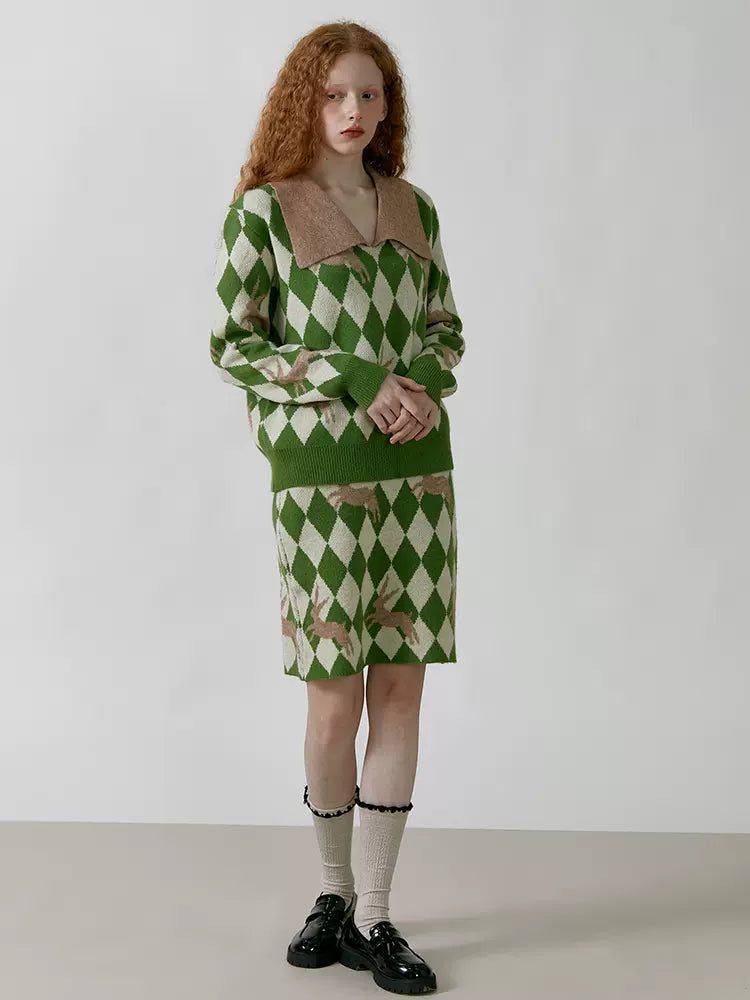 green rhombus rabbit skirt – remulia