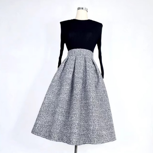 snowflake grey woolen skirt