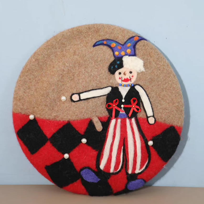 warm painter cute childlike clown hat