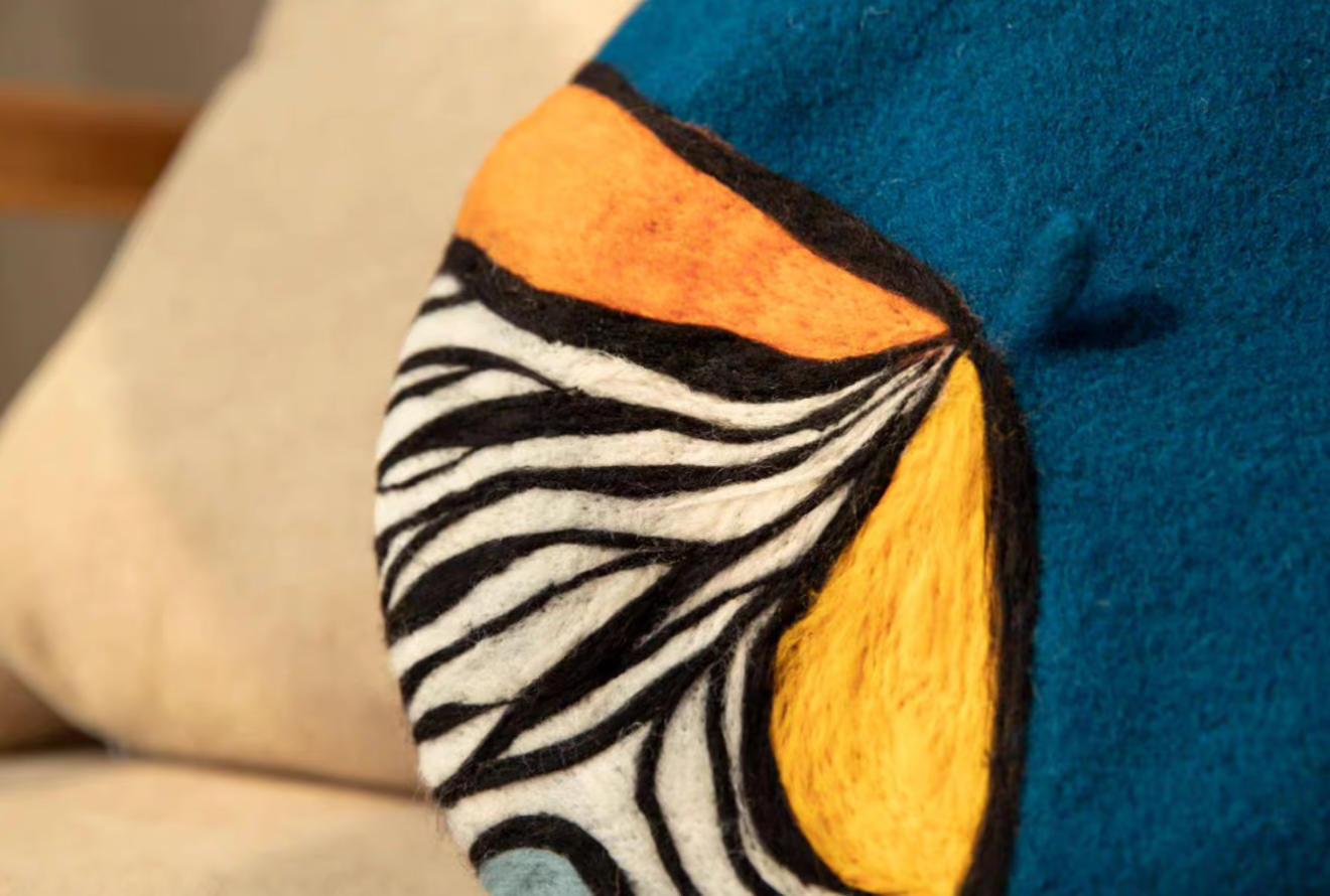 Japanese zebra retro beret