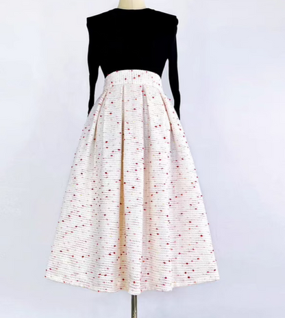 high waist colorful dots umbrella skirt