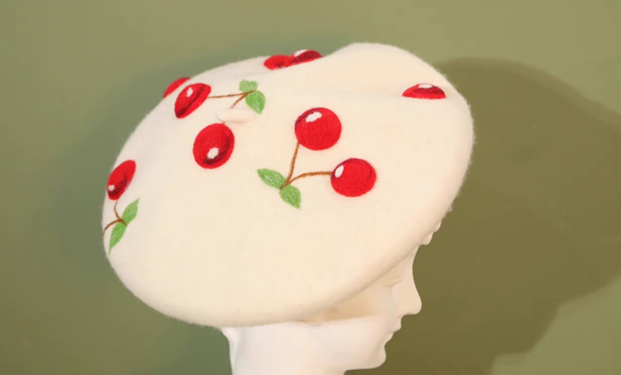 three-dimensional cherry original hat