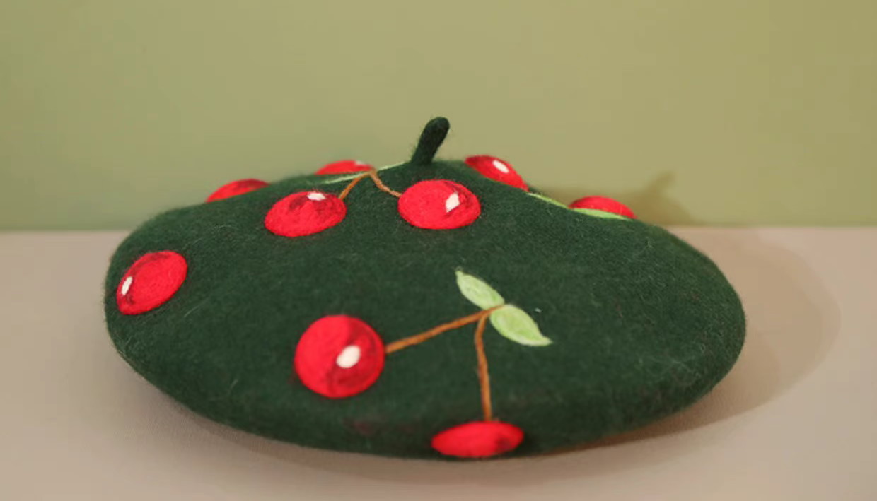 three-dimensional cherry original hat