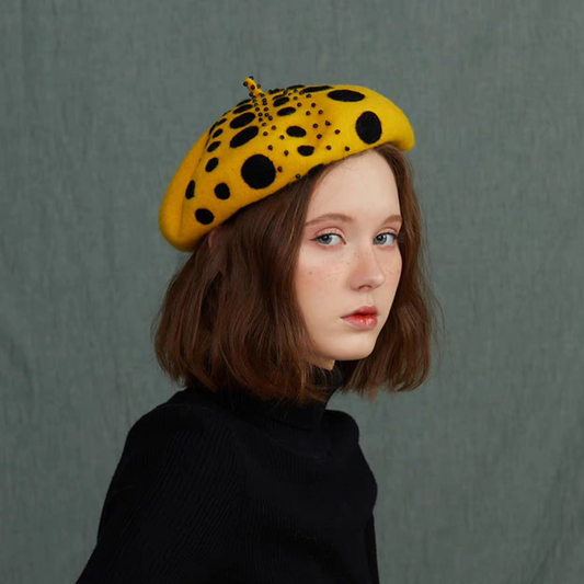 wool felt polka dot painter hat