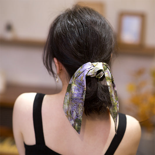 "Water lily" ribbon scrunchie