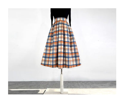 woolen high-waisted tutu skirt slimming skirt