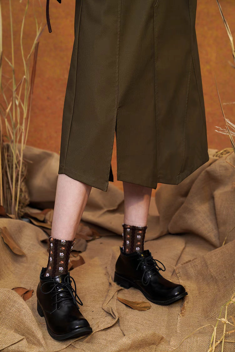 niche retro temperament high-end A-line skirt 