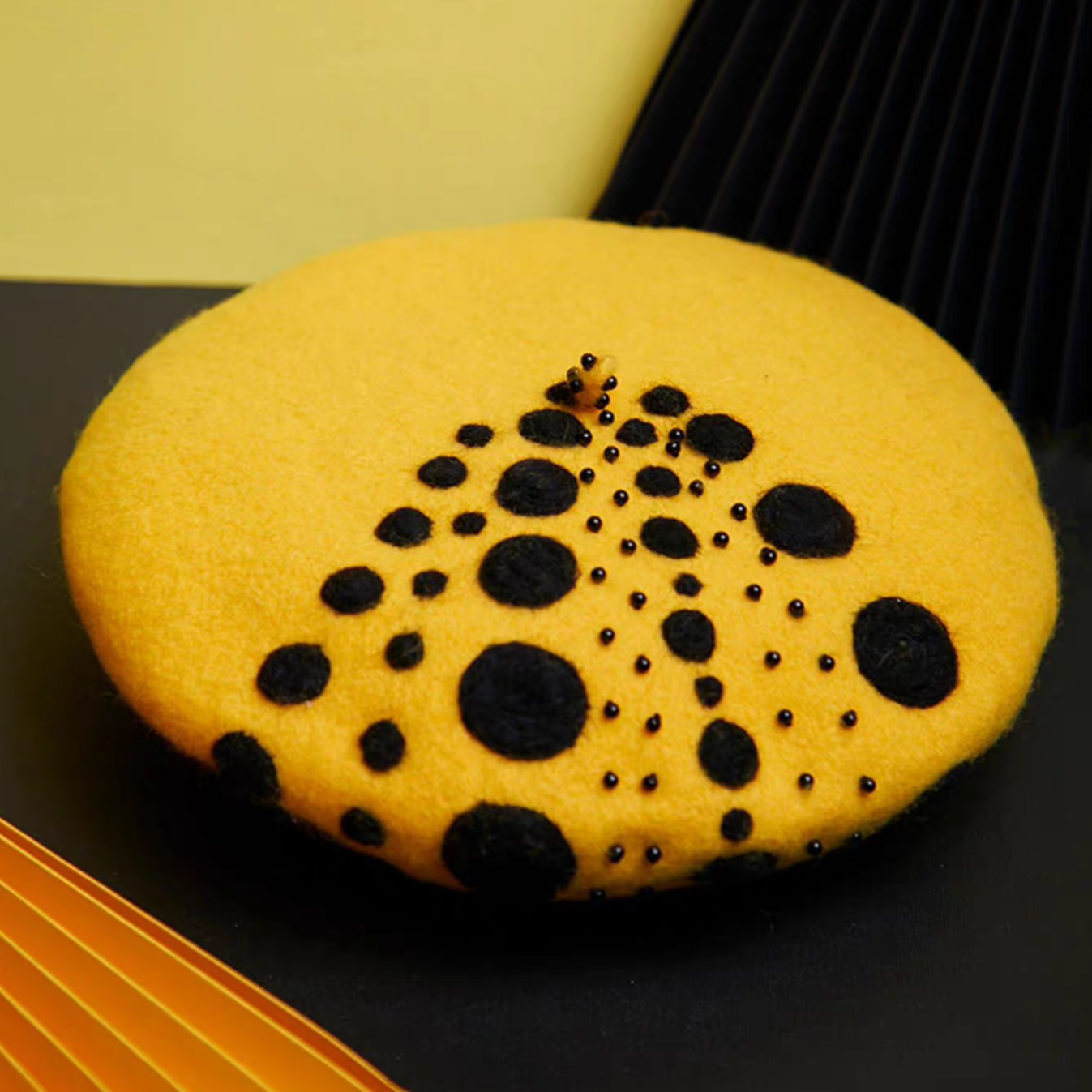 wool felt polka dot painter hat