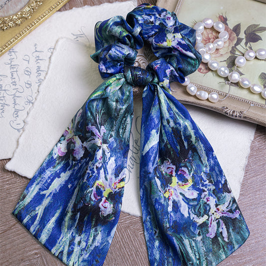 "Iris" ribbon scrunchie